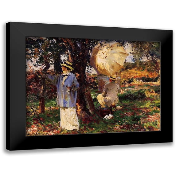 Sargent, John Singer 14x12 Black Modern Framed Museum Art Print Titled - The Sketchers