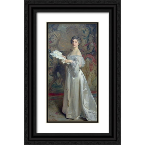 Sargent, John Singer 14x24 Black Ornate Wood Framed with Double Matting Museum Art Print Titled - Ada Rehan