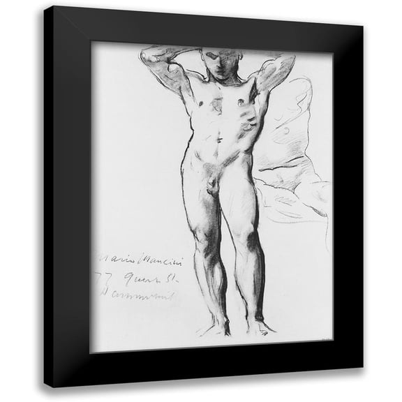 Sargent, John Singer 15x18 Black Modern Framed Museum Art Print Titled - Man Standing, Hands on Head