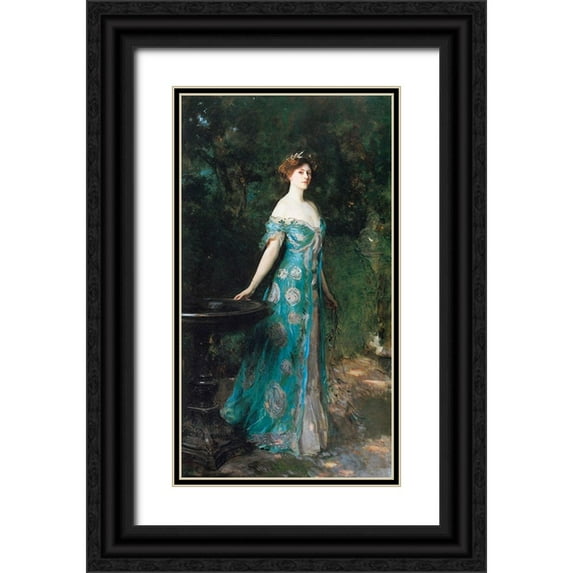 Sargent, John Singer 15x24 Black Ornate Wood Framed with Double Matting Museum Art Print Titled - Millicent, Duchess of Sutherland, 1904