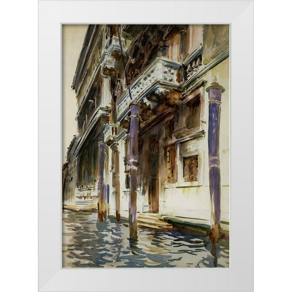 Sargent, John Singer 18x24 White Modern Wood Framed Museum Art Print Titled - Palazzo, Corner Contarini dei Cavalli, 1904