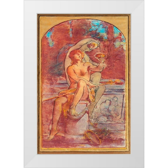 Sargent, John Singer 23x32 White Modern Wood Framed Museum Art Print Titled - Bacchus