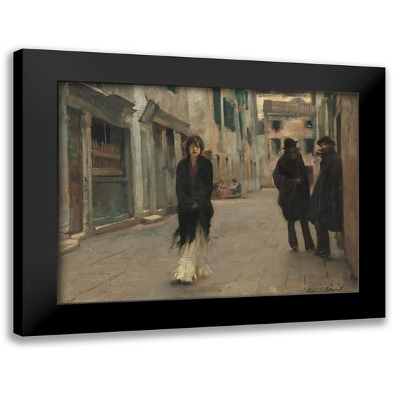 Sargent, John Singer 24x19 Black Modern Framed Museum Art Print Titled - Street in Venice