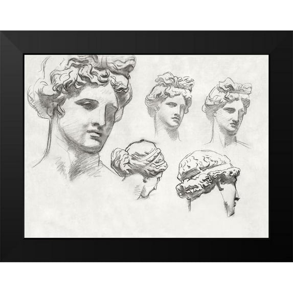 Sargent, John Singer 24x19 Black Modern Framed Museum Art Print Titled - Studies for Apollo and the Muses