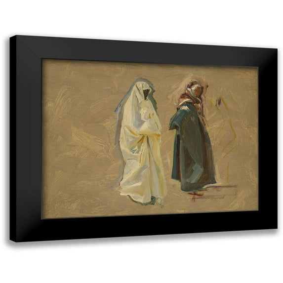 Sargent, John Singer 24x19 Black Modern Framed Museum Art Print Titled - Study of Two Bedouins