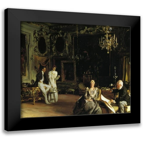 Sargent, John Singer 24x20 Black Modern Framed Museum Art Print Titled - An Interior in Venice 1899