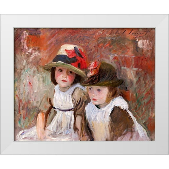 Sargent, John Singer 24x20 White Modern Wood Framed Museum Art Print Titled - Village Children