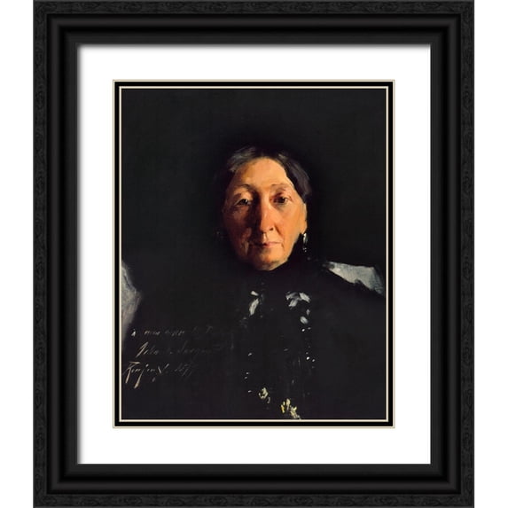 Sargent, John Singer 26x32 Black Ornate Wood Framed with Double Matting Museum Art Print Titled - Mme Francois Buloz