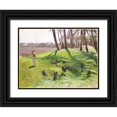thumbnail image 1 of Sargent, John Singer 32x25 Black Ornate Wood Framed with Double Matting Museum Art Print Titled - Landscape with Goatherd, 1 of 4