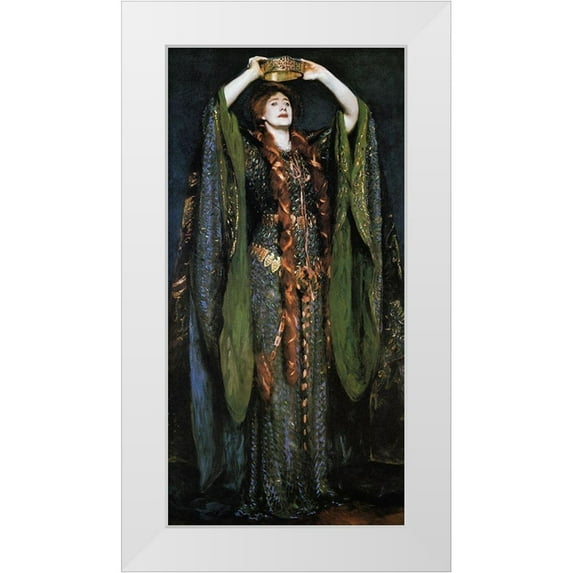 Sargent, John Singer 9x14 White Modern Wood Framed Museum Art Print Titled - Miss Ellen Terry as Lady Macbeth
