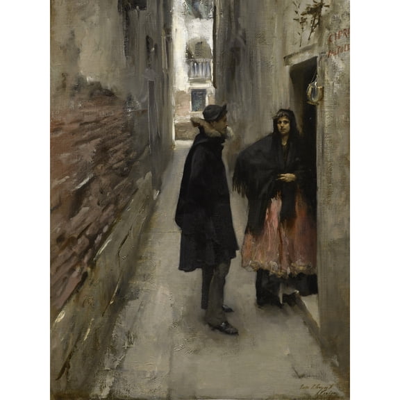 Sargent Street In Venice C1880 Painting Extra Large XL Wall Art Poster Print
