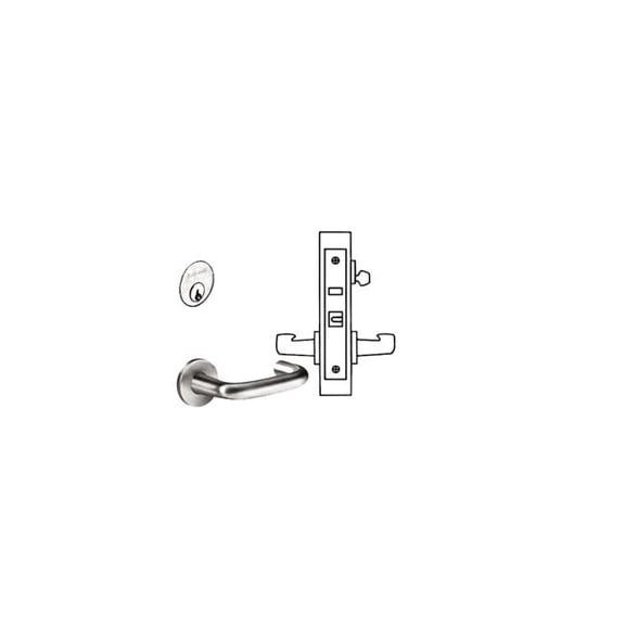 Sargent TR8204LNL26D Storeroom Closet Mortise Trim Only with L Lever & LN Rose, Satin Chrome