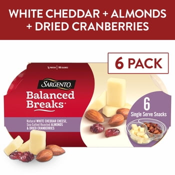 Sargento® Balanced Breaks® White Cheddar Cheese, Roasted Almonds, Dried Cranberries