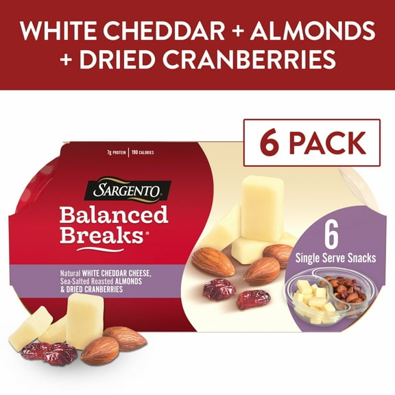 Sargento Balanced Breaks White Cheddar Cheese, Roasted Almonds, Dried Cranberries