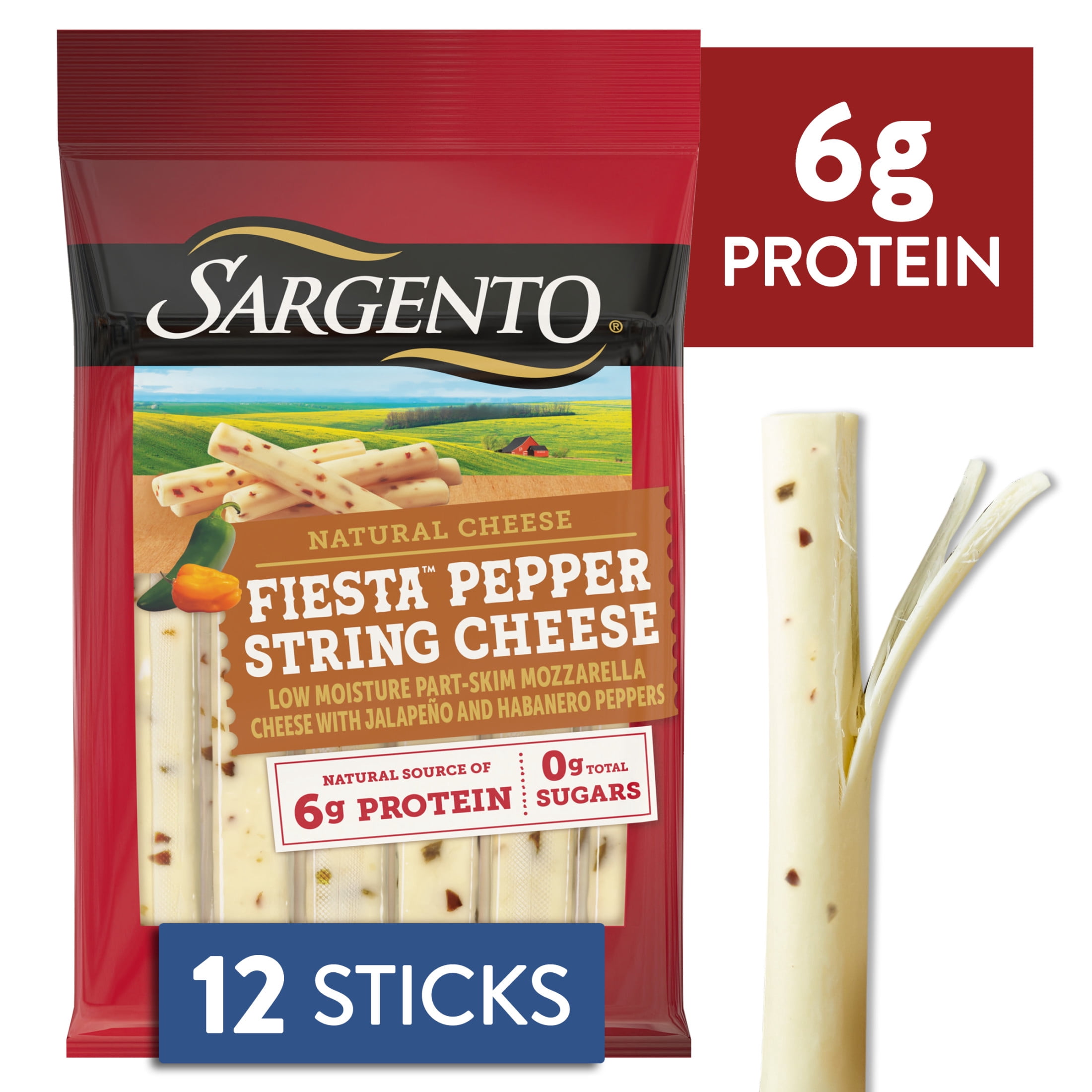 Sargento® Fiesta™ Pepper String Cheese, 12-pack