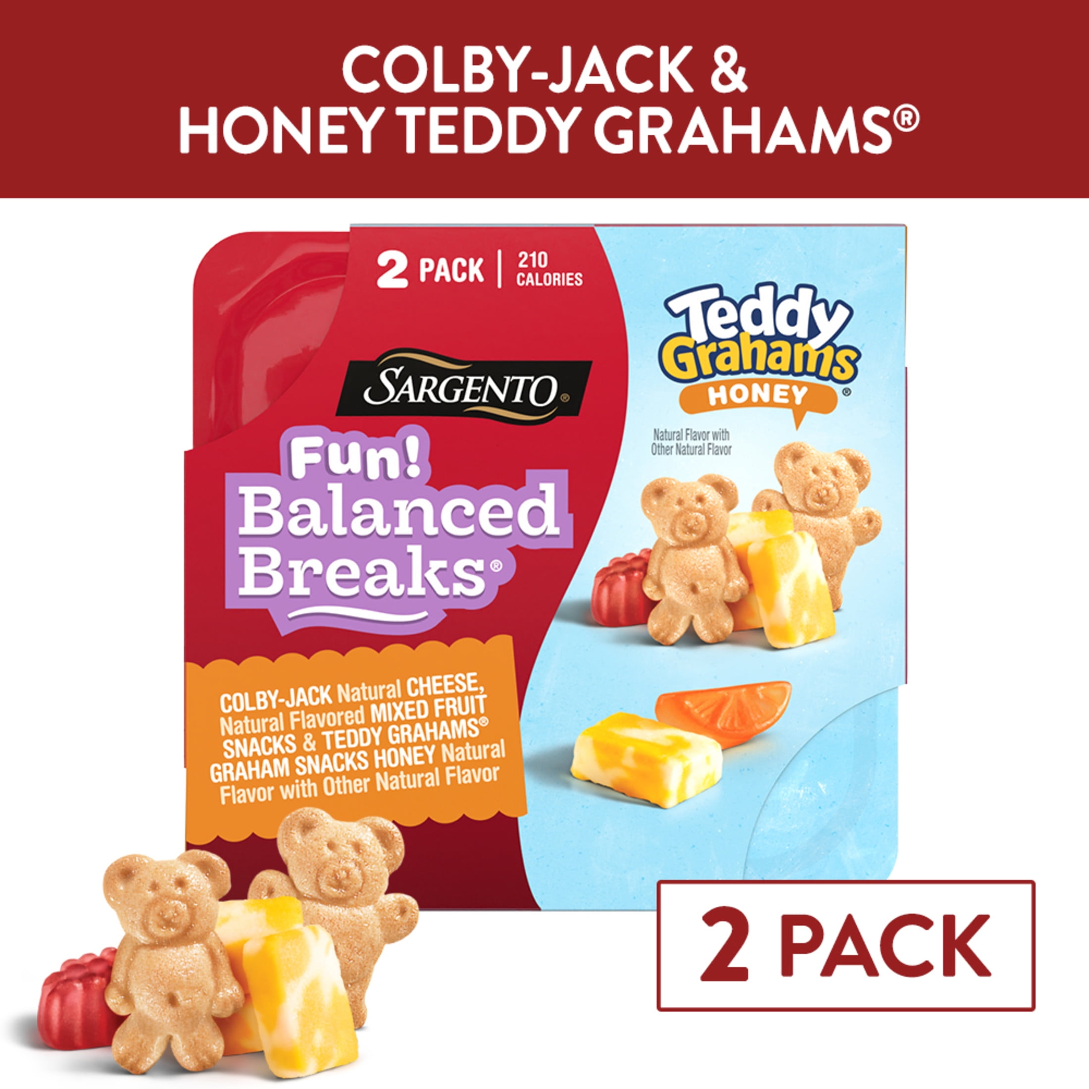 Sargento® Fun! Balanced Breaks® Colby-Jack Cheese, Mixed Fruit Snacks, TEDDY GRAHAMS®