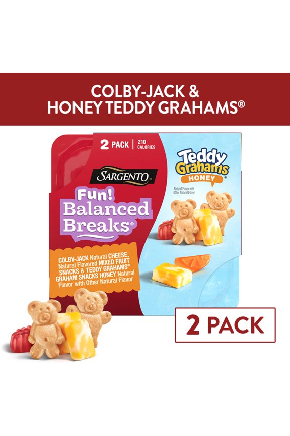 Fun! Balanced Breaks Colby-Jack Cheese, Mixed Fruit Snacks, TEDDY GRAHAMS