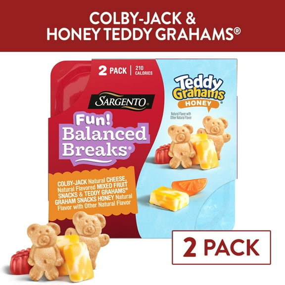 Sargento Fun! Balanced Breaks Colby-Jack Cheese, Mixed Fruit Snacks, TEDDY GRAHAMS