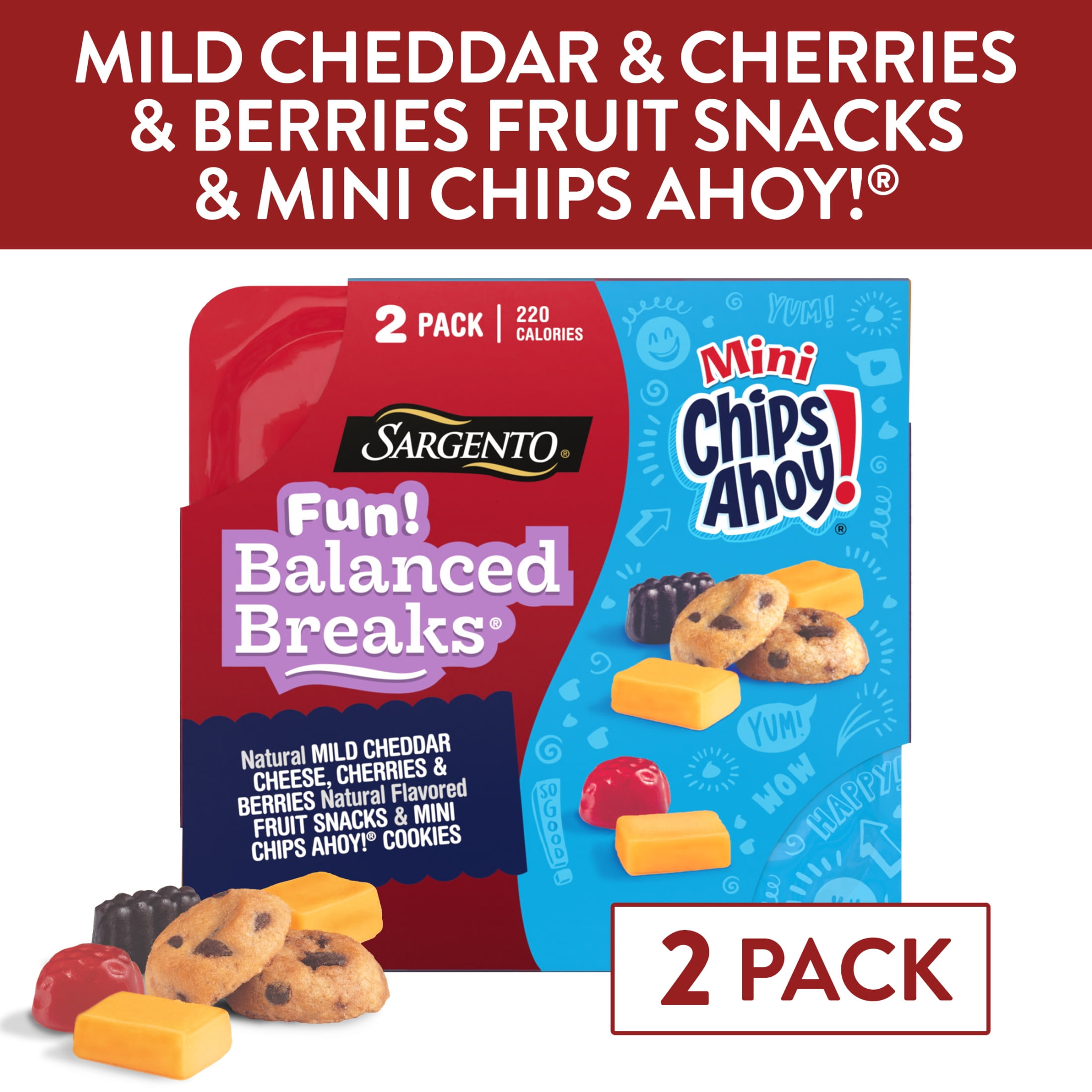 Sargento® Fun! Balanced Breaks® Mild Cheddar Cheese, Fruit Snacks & CHIPS AHOY!® Snack Kit