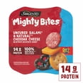 thumbnail image 1 of Sargento Mighty Bites Uncured Salami and Mild Cheddar Cheese Snack Kit, 2.8 oz, Fresh & Ready to Eat, 1 of 9