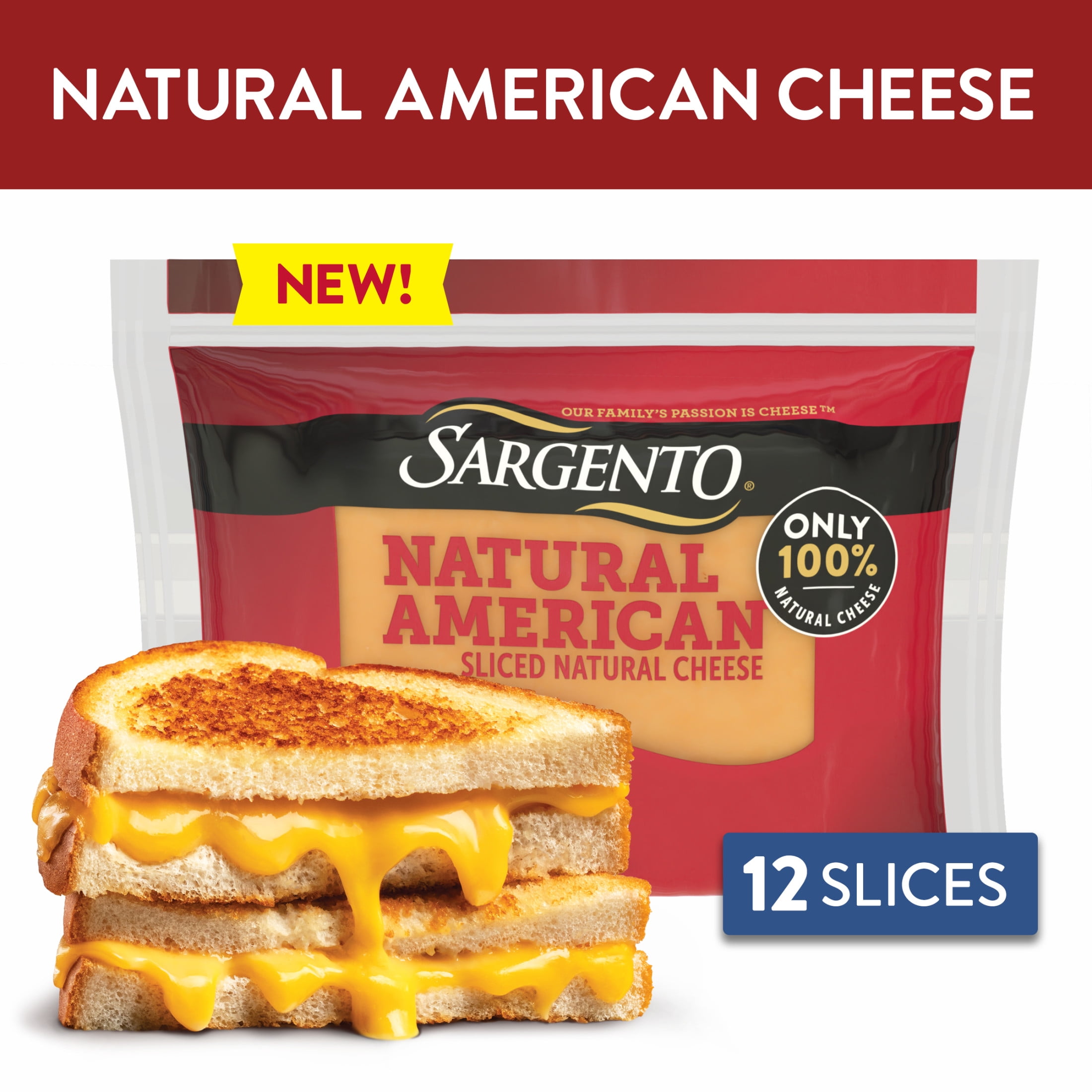 Sargento Natural American Sliced Cheese, 12 Slices