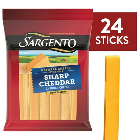 Sargento® Sharp Natural Cheddar Cheese Snack Sticks, 24-Count