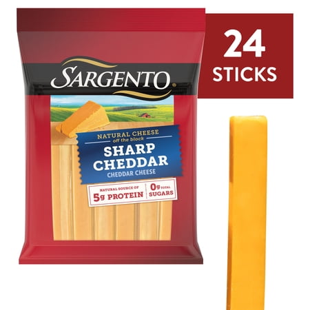 Sargento® Sharp Natural Cheddar Cheese Snack Sticks, 24-Count
