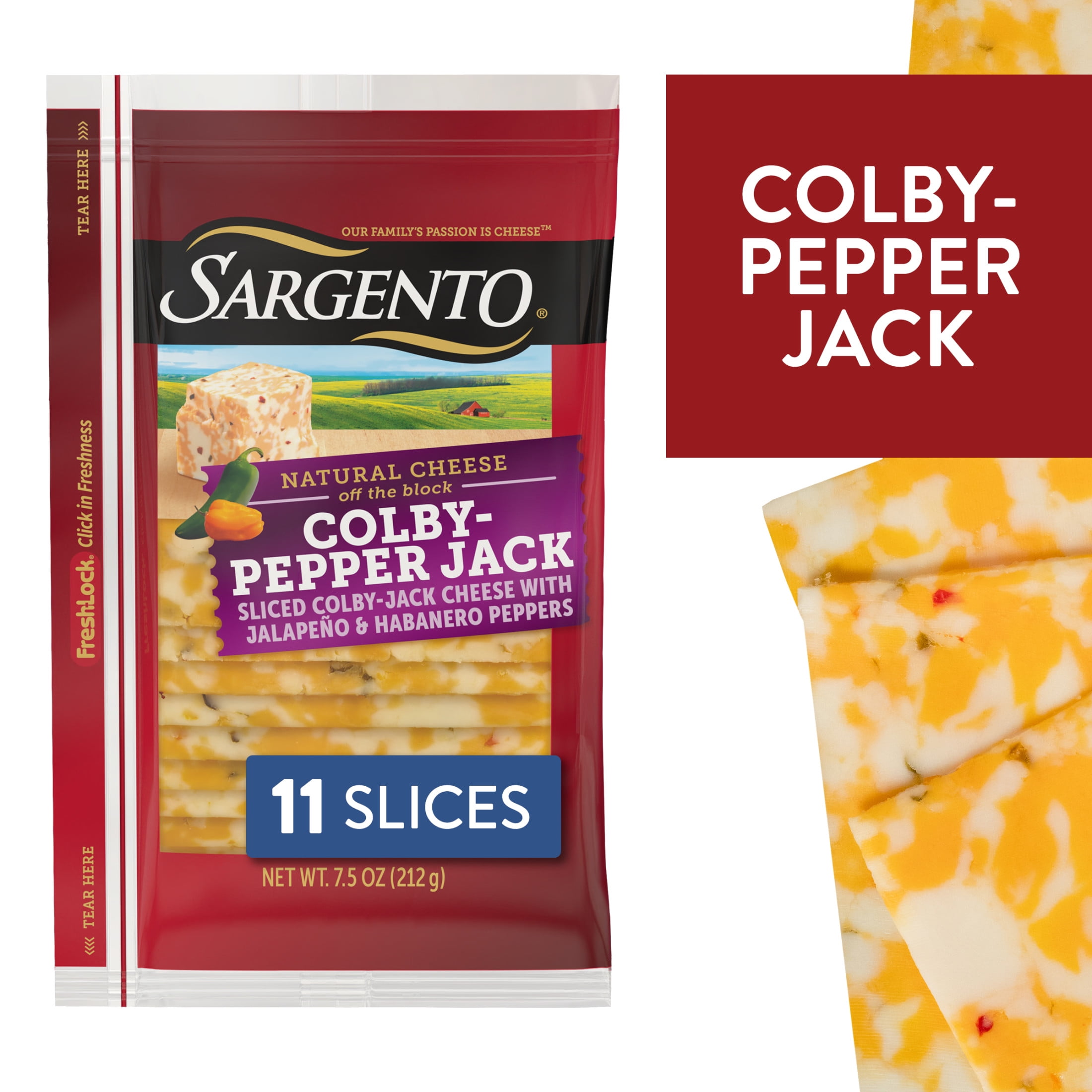 SargentoSliced Colby-Pepper Jack Natural Cheese, 11 Slices