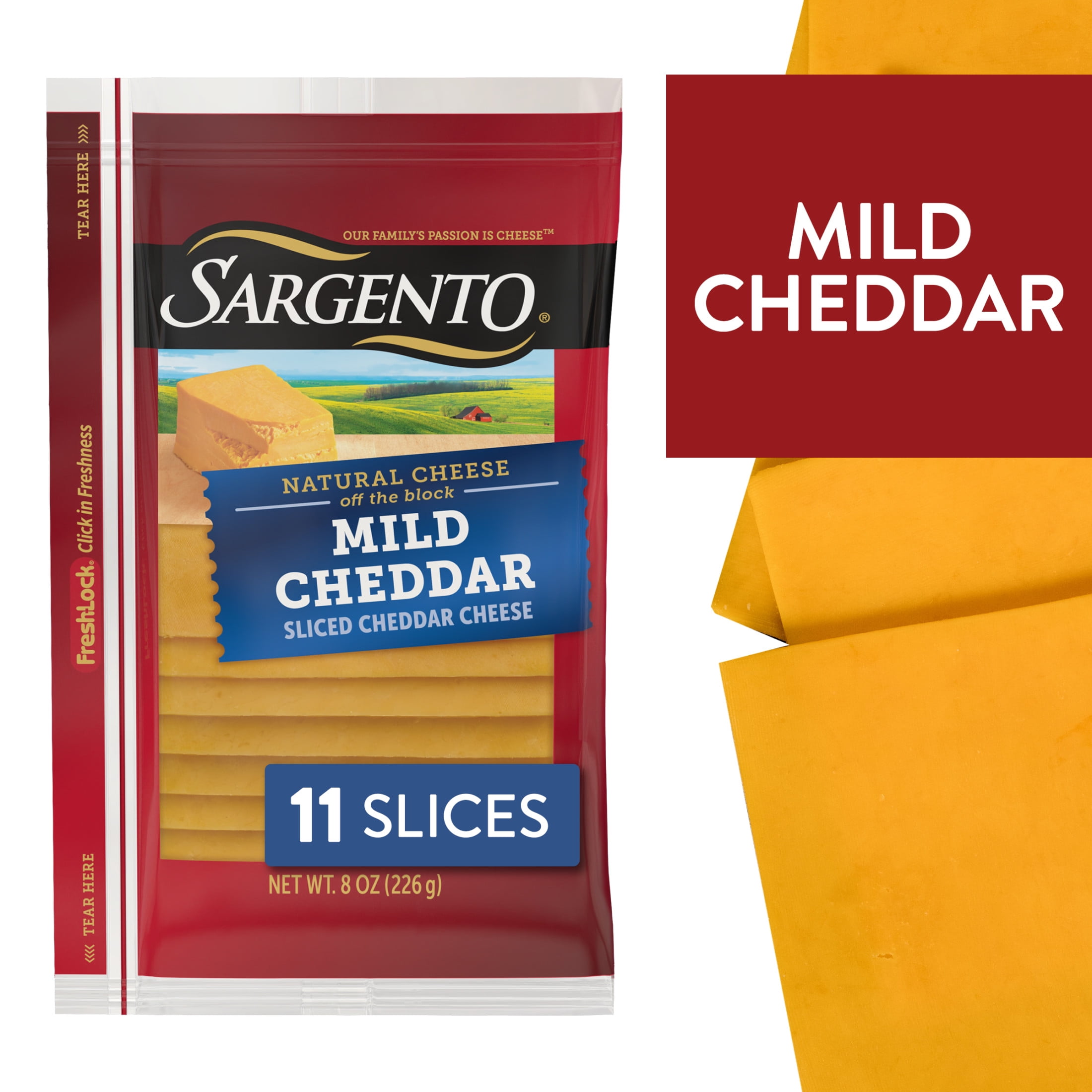 Sargento Sliced Mild Natural Cheddar Cheese, 11 slices