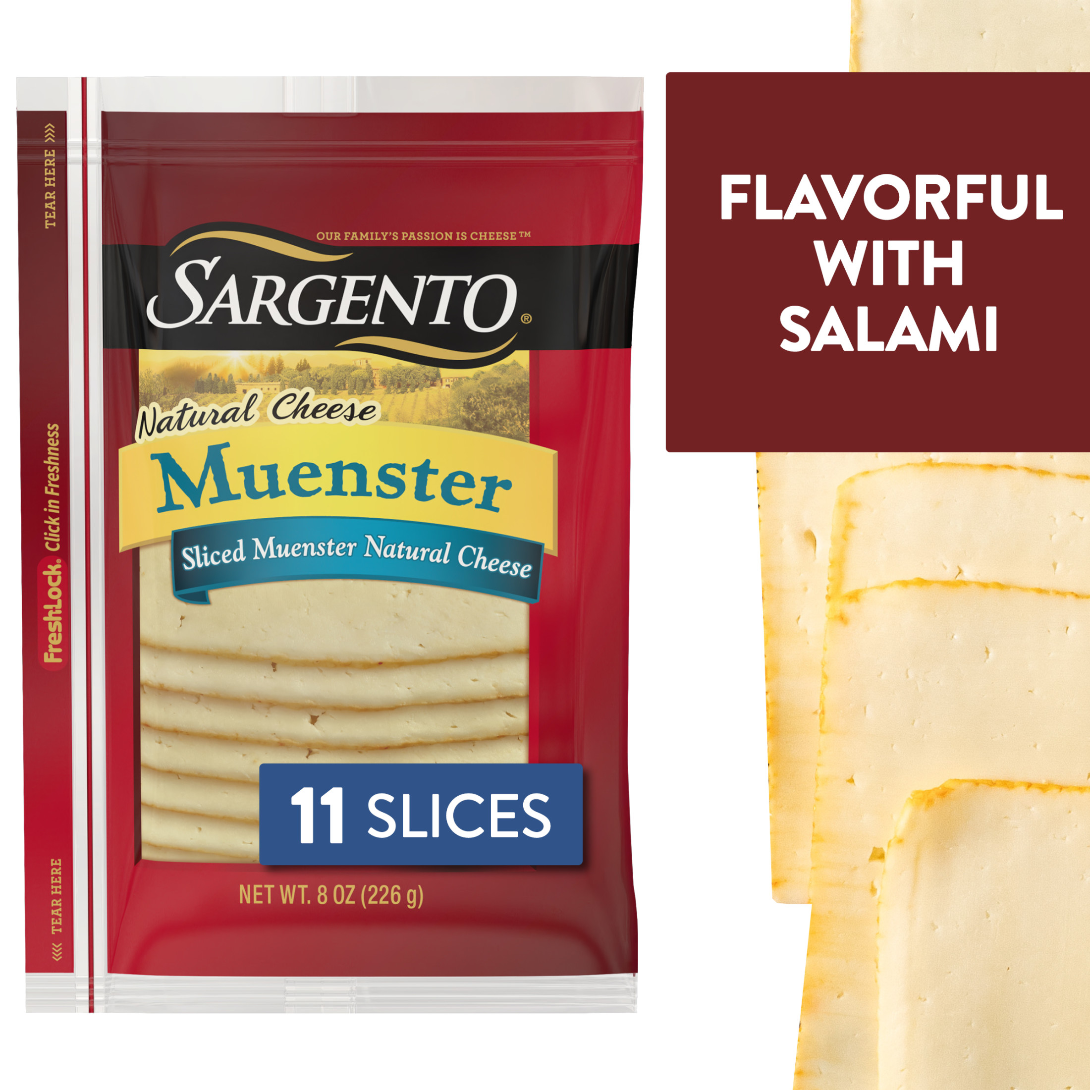 Sargento® Sliced Muenster Natural Cheese, 11 Slices - image 1 of 6