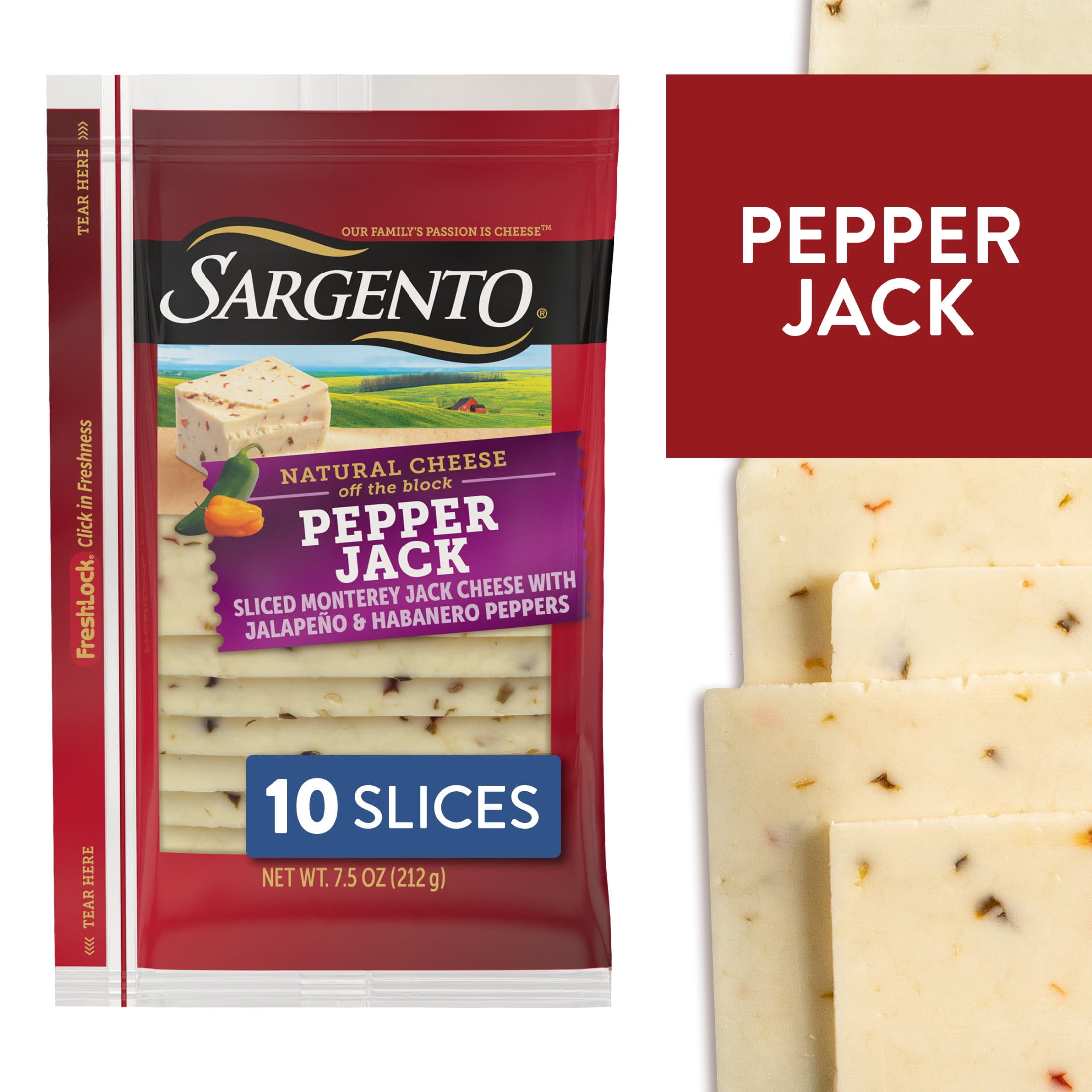 Sargento Sliced Pepper Jack Natural Cheese, 10 slices