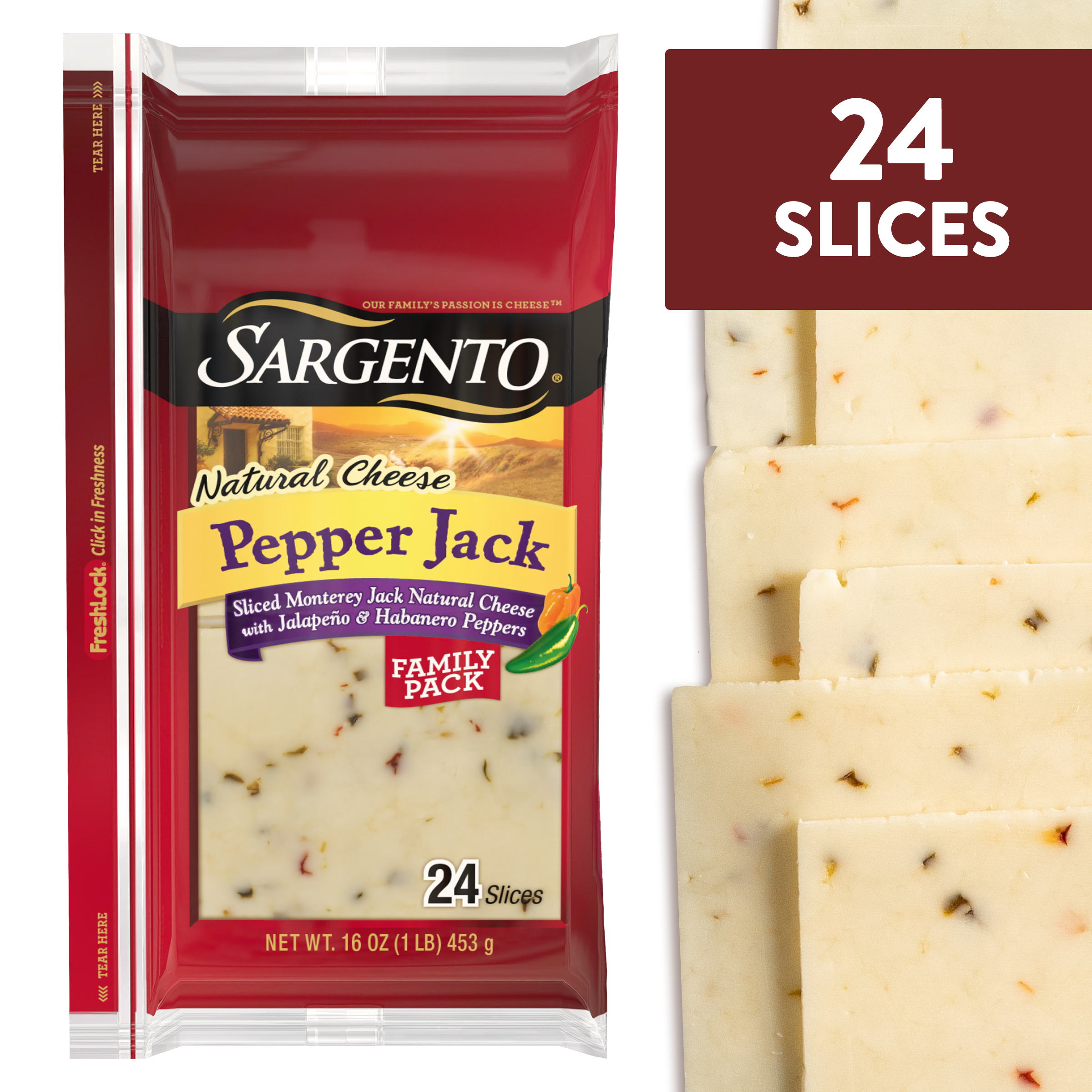 Sargento® Sliced Reduced Fat Pepper Jack Natural Cheese, 10 slices
