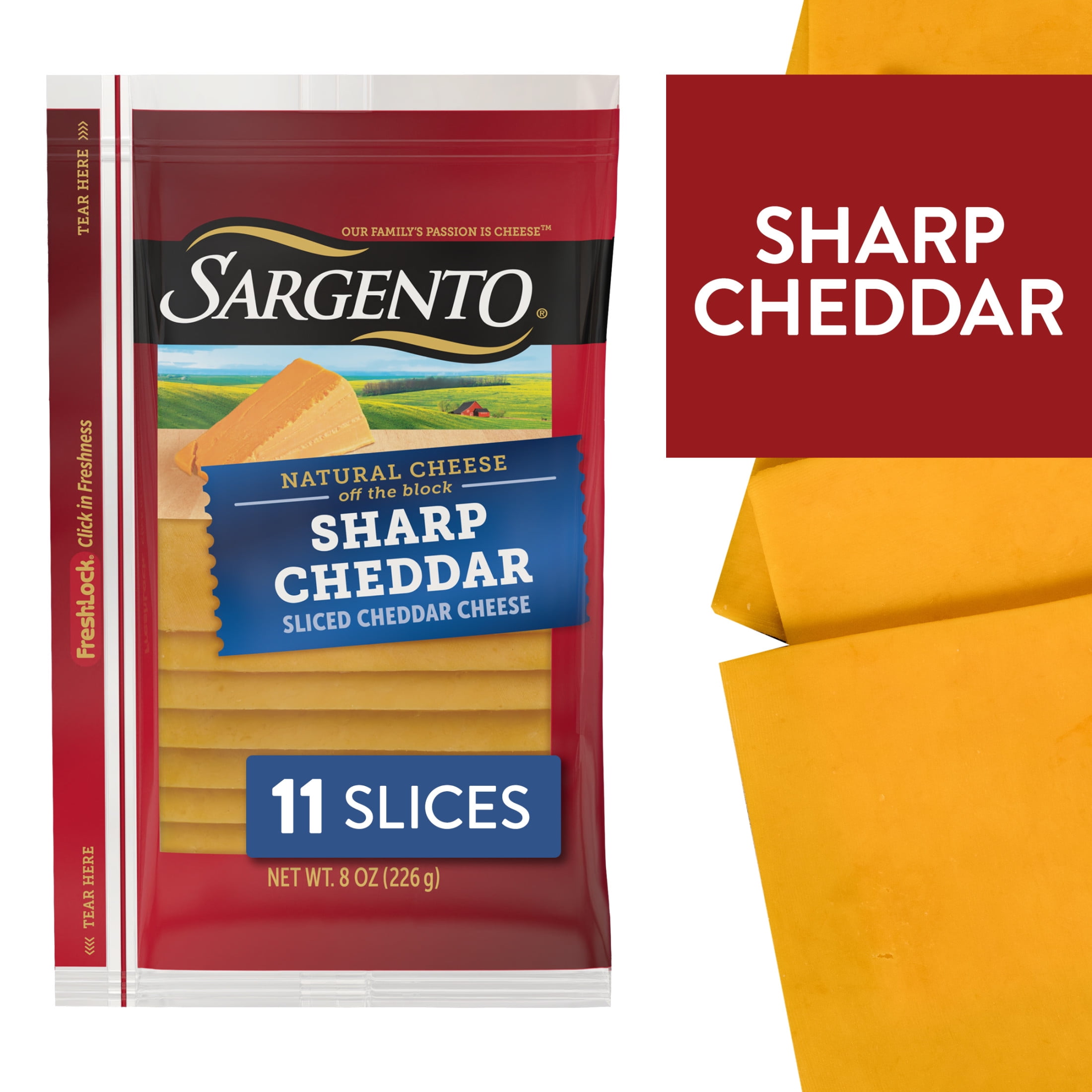 Sargento Sliced Sharp Natural Cheddar Cheese, 11 slices