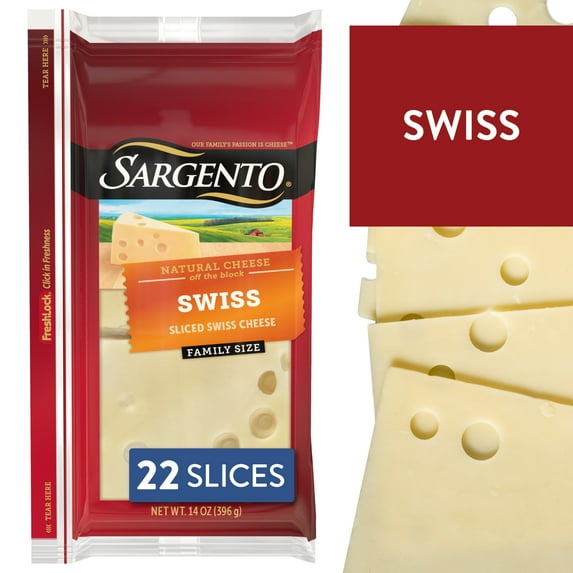 Sargento® Sliced Swiss Natural Cheese, 22 slices