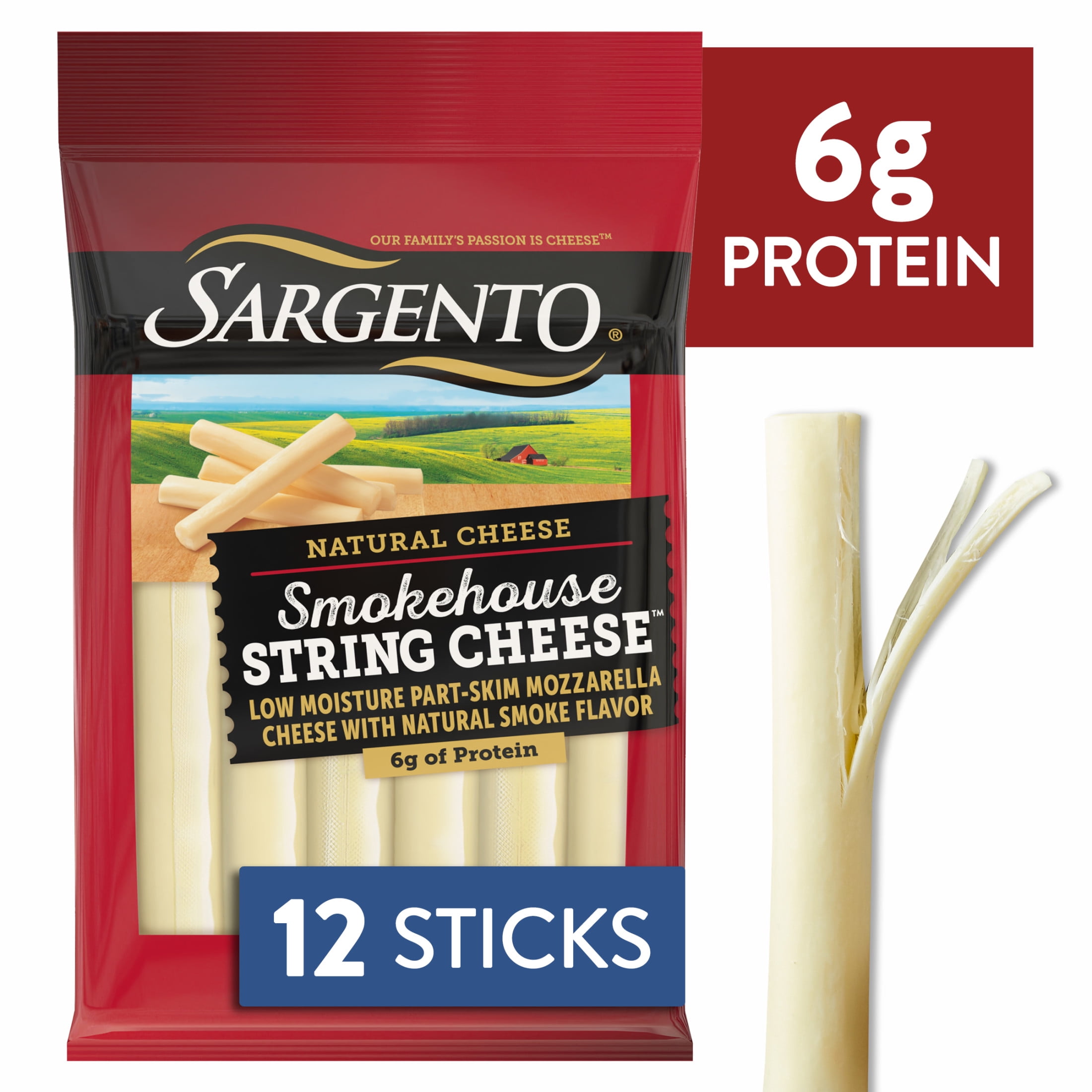 Sargento Smokehouse String Cheese Natural Cheese Snacks, 12-pack