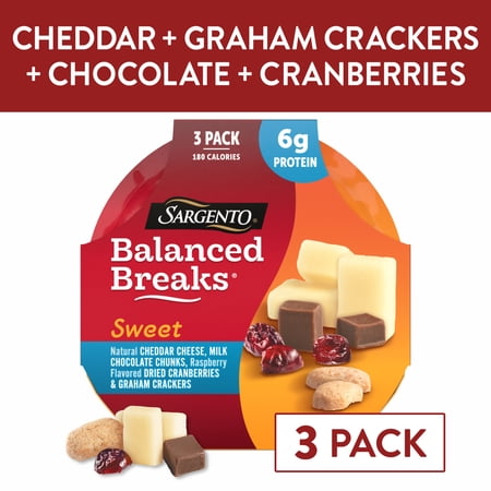 Sargento® Sweet Balanced Breaks® Cheddar, Milk Chocolate, Dried Fruit & Graham Crackers