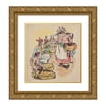 thumbnail image 1 of Sari 20x21 Gold Ornate Framed and Double Matted Museum Art Print Titled - Jeanne-Marie Goes to Market Pl8 (1938), 1 of 4