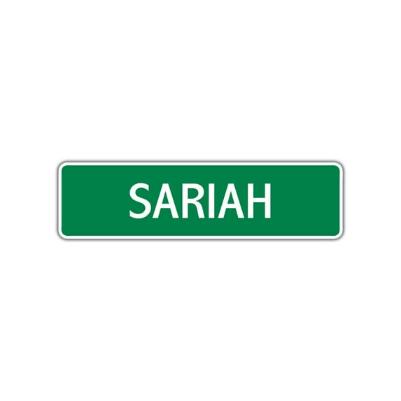 Sariah Girls Children Name Decoration Label Indoor Outdoor Unique Wall Novelty Letter Printed Plaque Aluminum Metal Sign 4"x13.5"
