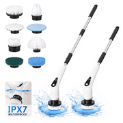 Saridi Electric Spin Scrubber, Cordless Power Scrubber 9 Heads Shower Cleaning Brush with Adjustable Handle for Bathroom Floor