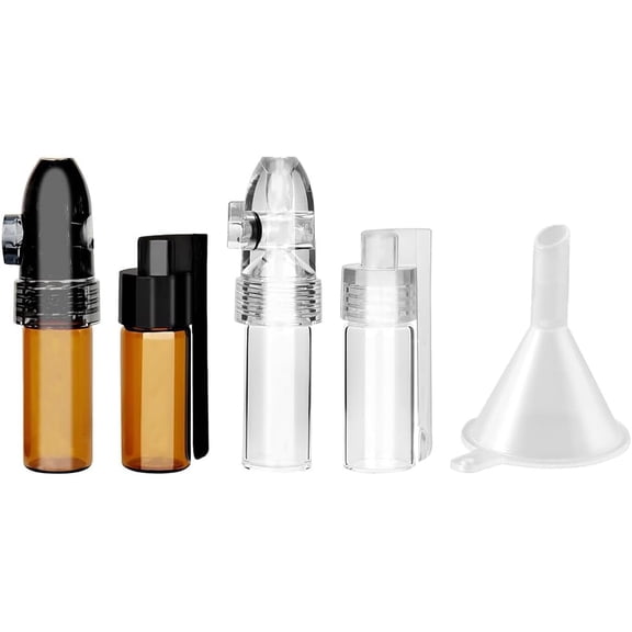 Sarini 5Pcs Snuff Bullet Snorter, With Small Funnel For Mini Bottler, With Mini Funnel With For Outdoor Camping Travel Integrated Portable Storage Bottle For Outdoor Travel Kit