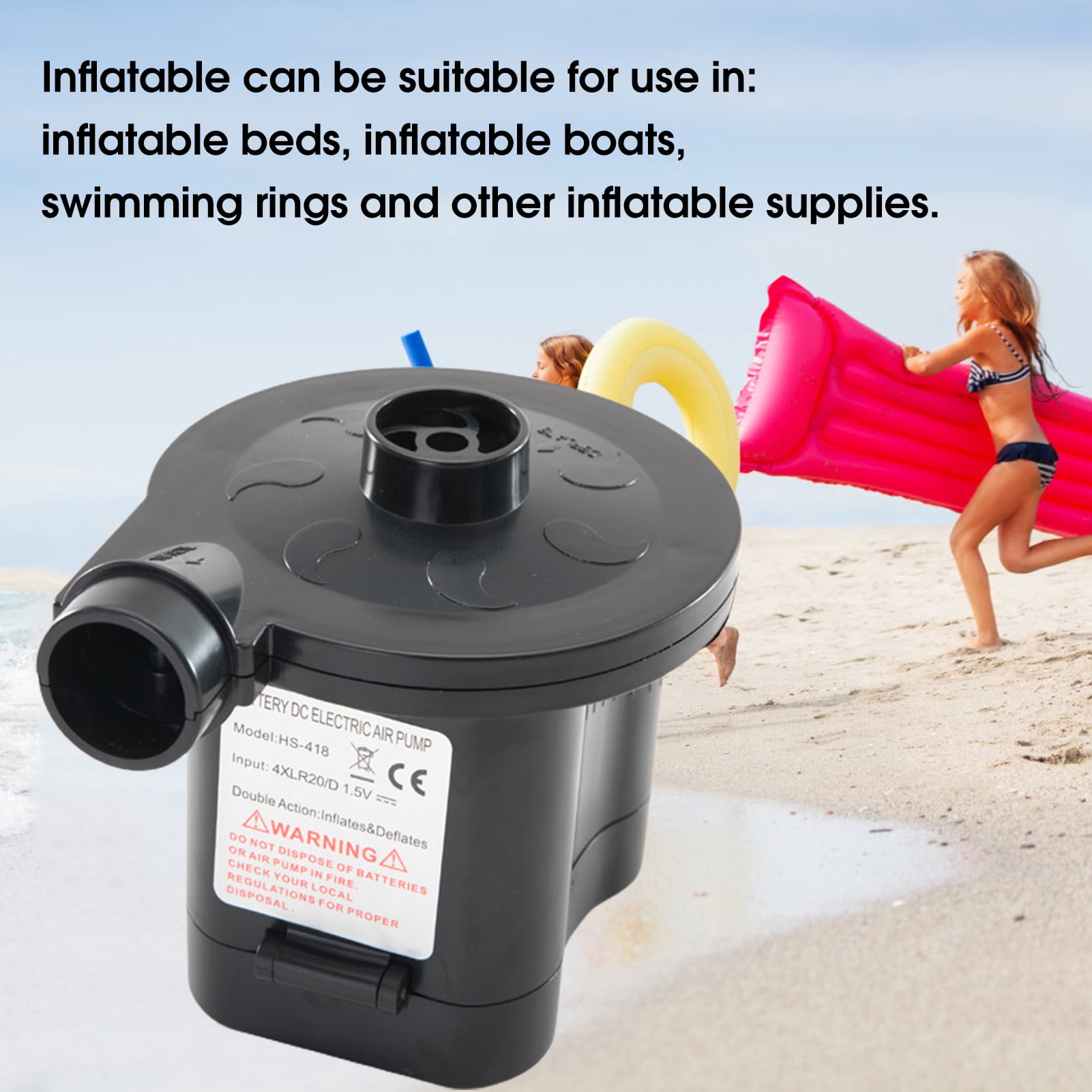 Sarkoyar 1 Set 4D Battery Air Pump with 3 Nozzles Portable Air Mattress ...