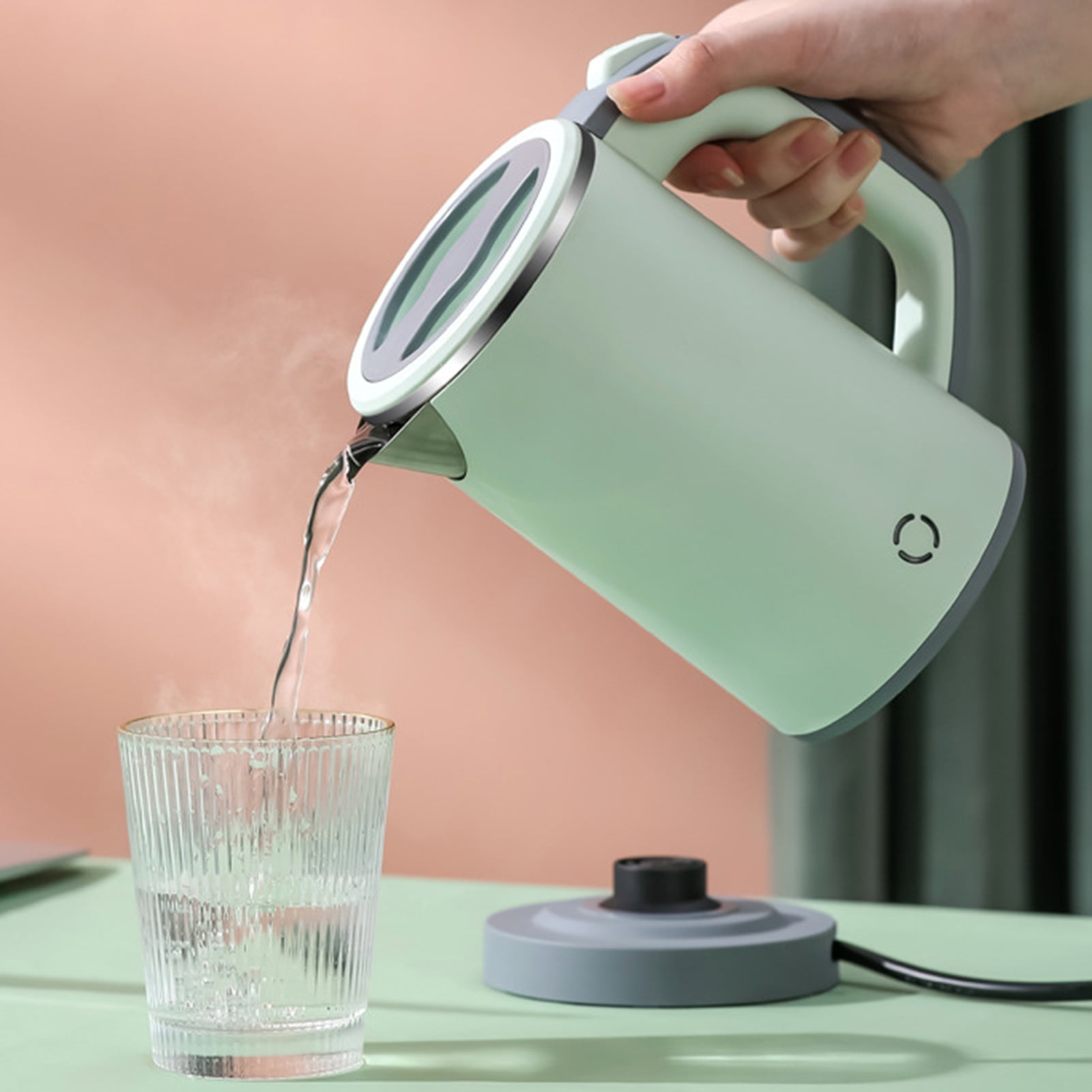 Sarkoyar 1 Set 800ML Electric Kettle Separate Top Lid Rotating Storage