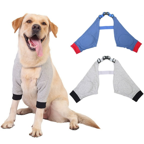 Sarkoyar Dog Protector Front Chest Webbing Adjust Buckle Fixed Ring Comfortable Breathable After Injury Tool Cotton Dog Dislocation Knee Brace for Teddy