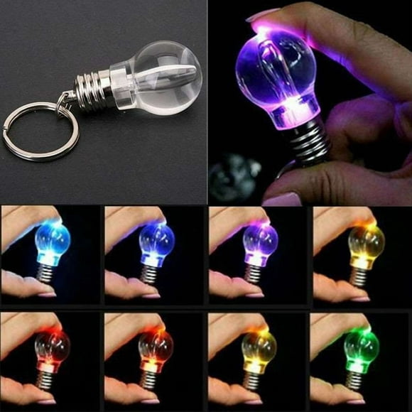 Night Light,Mini Color Changing LED Flashlight Light Bulb Lamp Key Ring Keychain Xmas Gift