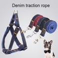 thumbnail image 1 of Sarkoyar Pet Dog Denim Thick Wear-resistant Chest Strap Traction Leash Puppy Collar Belt, 1 of 10