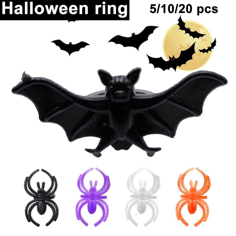 Sarkoyar Plastic Spider/Bat Women Finger Ring Halloween Christmas ...