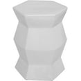thumbnail image 1 of Sarlai Ceramic Drum Garden Stool Outdoor - 13" x 16.75" White Durable Multi-Purpose Stool Decorative Outdoor Stool - Weather-Decorative Stools for Patio with Elegant Design, 1 of 9