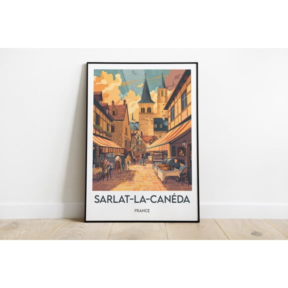 Sarlat La Caneda Poster, Dordogne Travel Wall Art, Unframed Paper Poster 8x10in