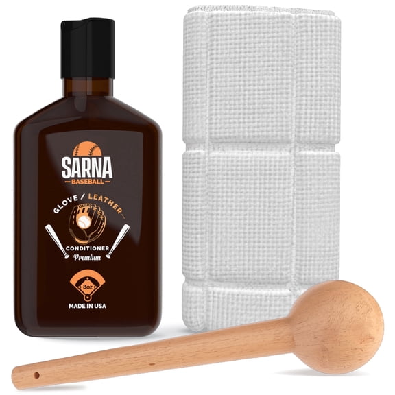 Sarna Baseball Break-in Kit - Glove Conditioner, Baseball Mallet and Microfiber Cloth