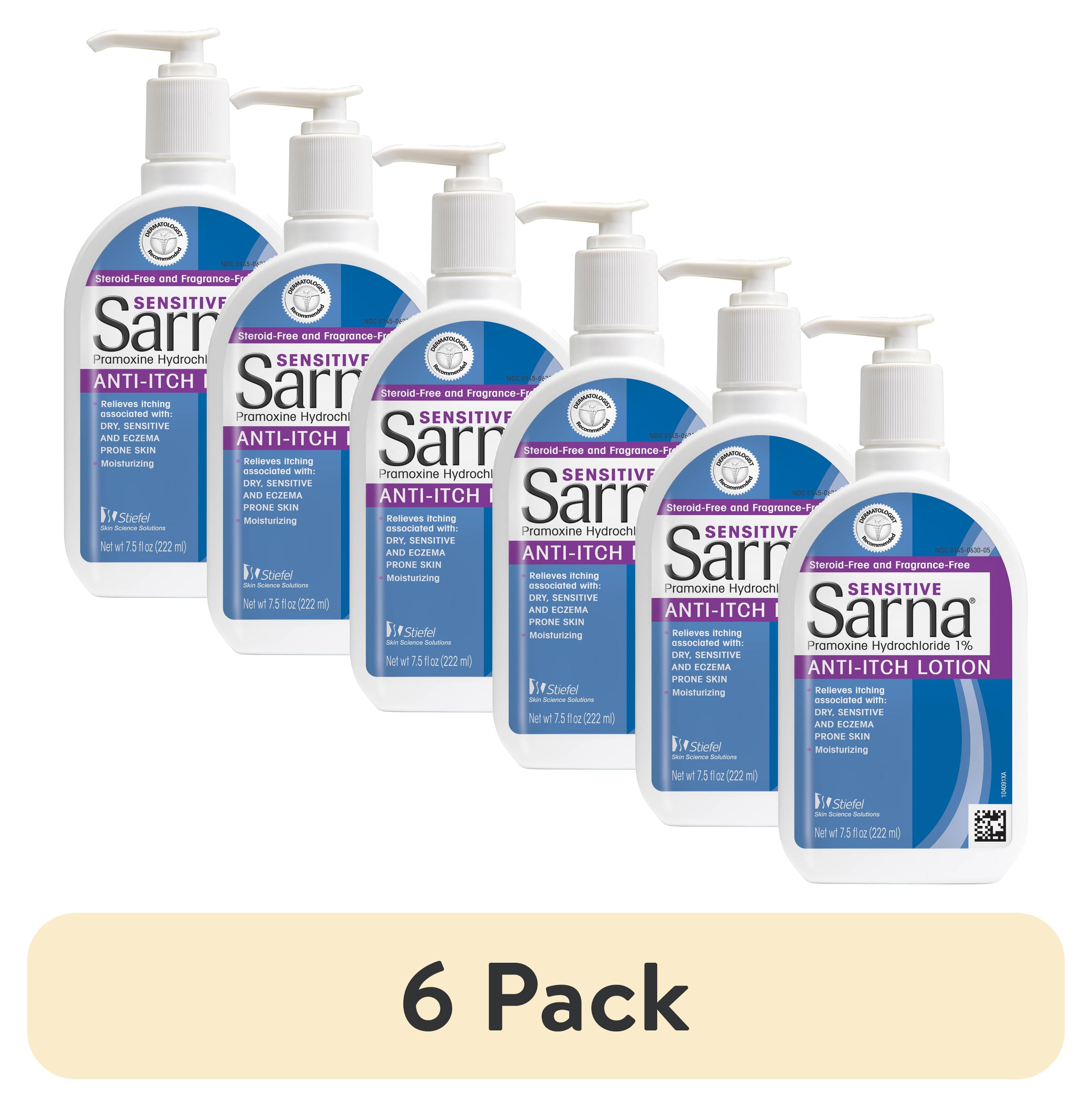 (6 pack) Sarna Sensitive Anti-Itch Lotion, Steroid-Free, 7.5 fl oz